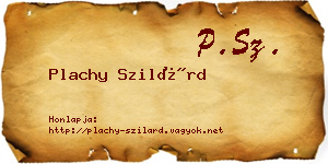 Plachy Szilárd névjegykártya